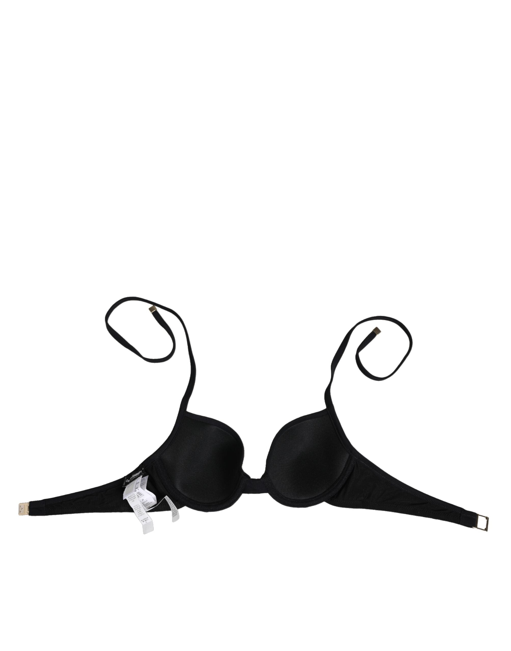 Black Underwire Push Up Balconette Bra Underwear - ventzia