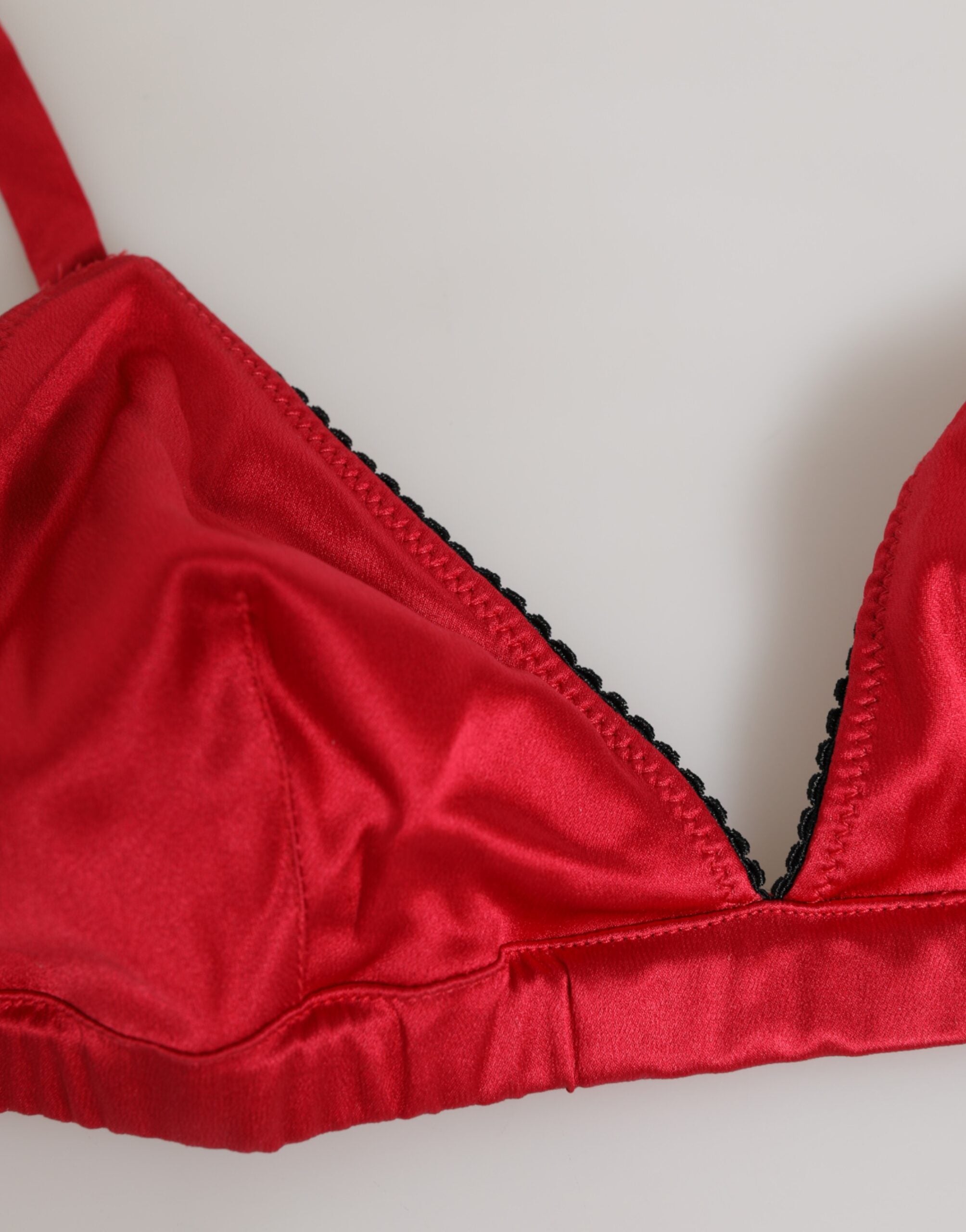 Red Silk Satin Triangle Soft Cup Br Underwear - ventzia