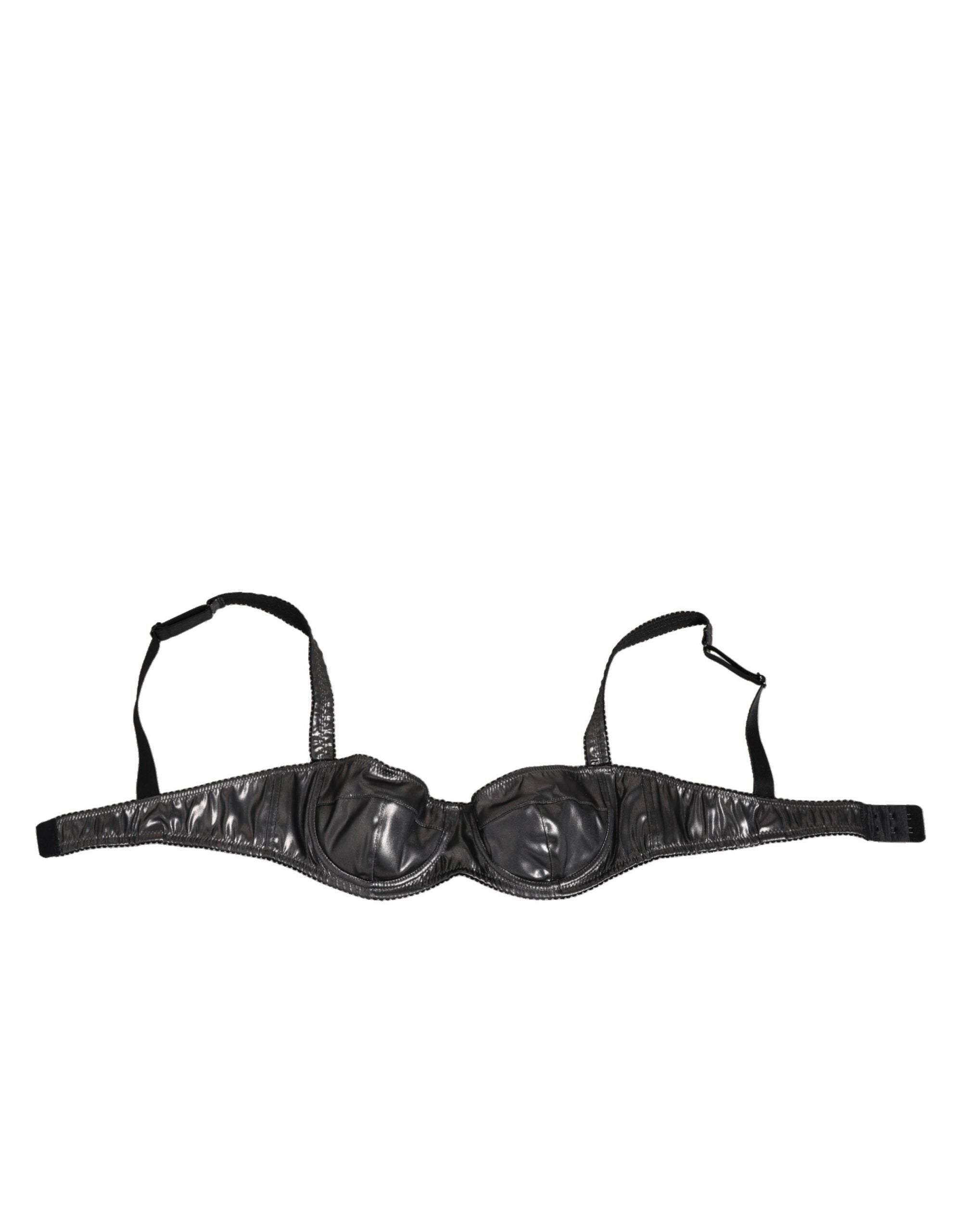 Black Acetate Stretch Balconette Bra Underwear - ventzia