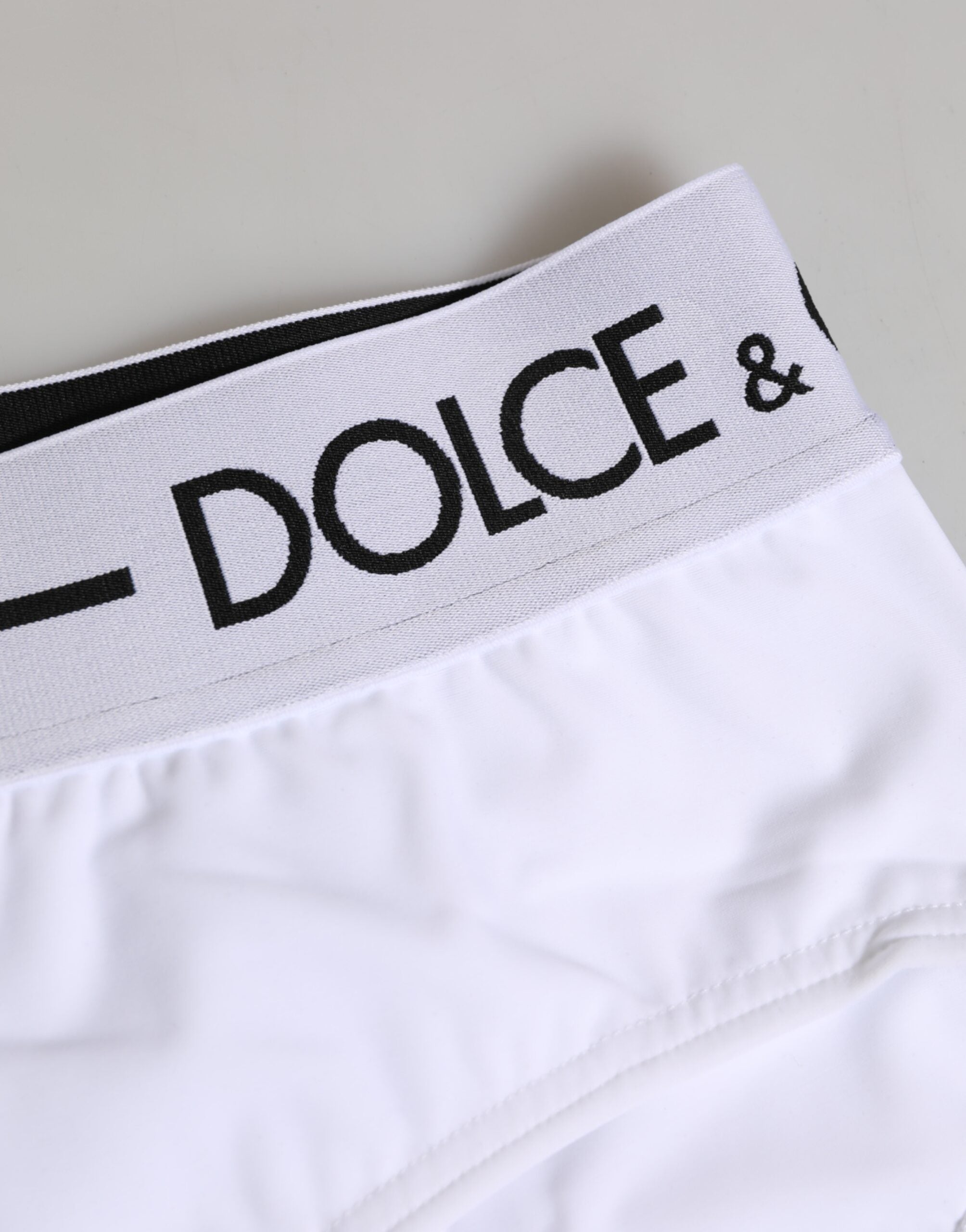 White Nylon Logo Waistband Shorts Underwear - ventzia