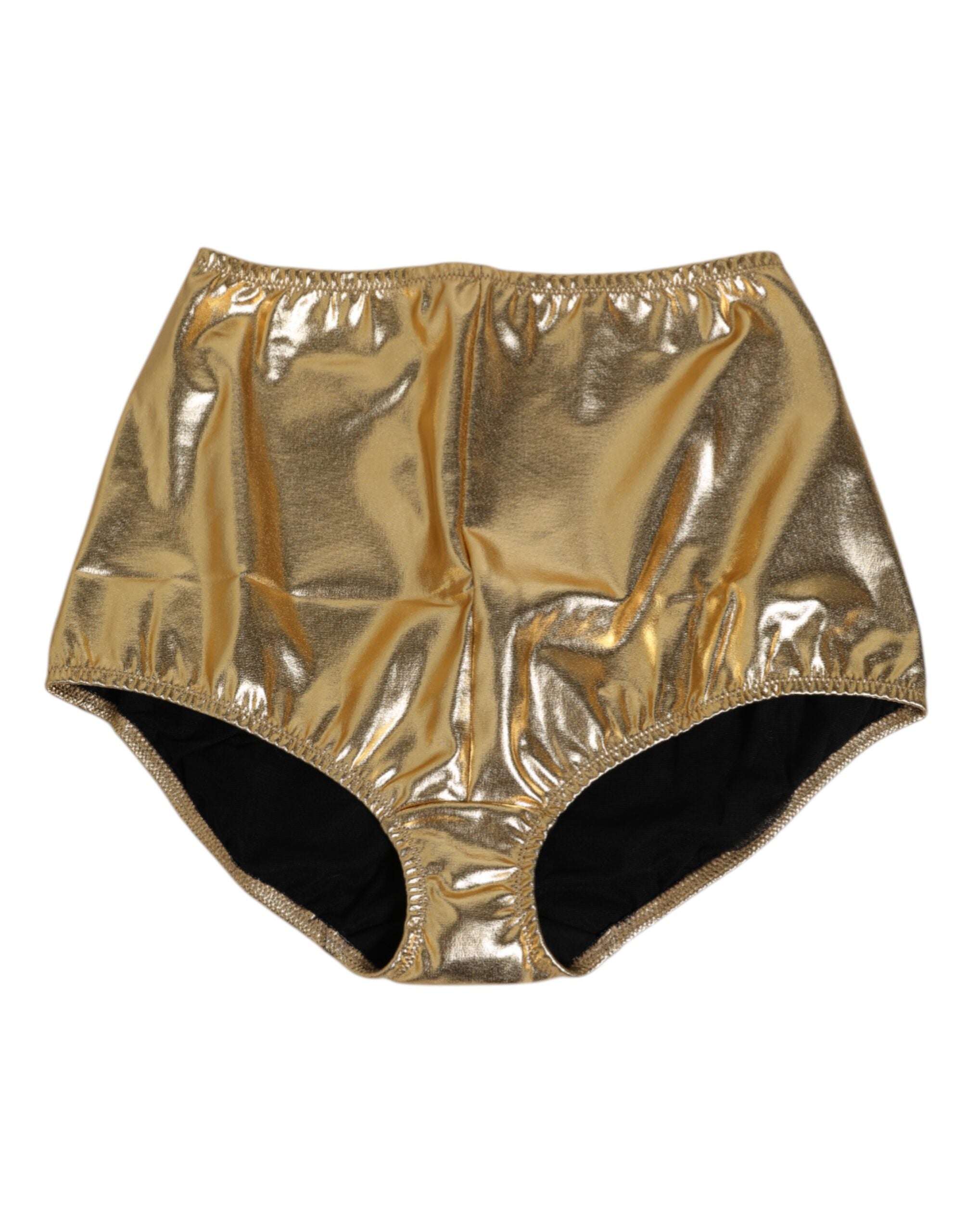 Gold Silk High Waist Girdle Panty Underwear - ventzia
