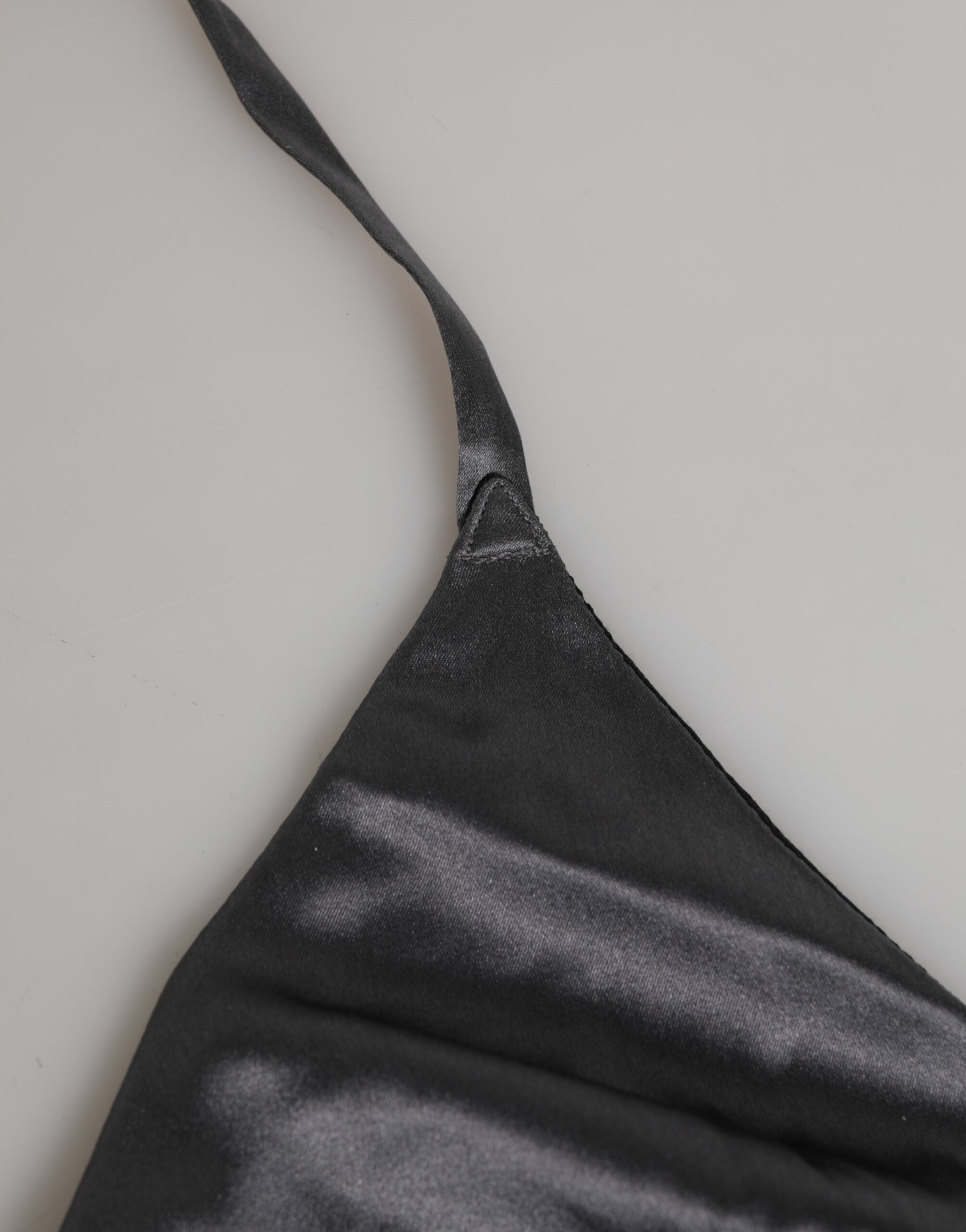 Black Silk Satin Triangle Soft Cup Underwear - ventzia