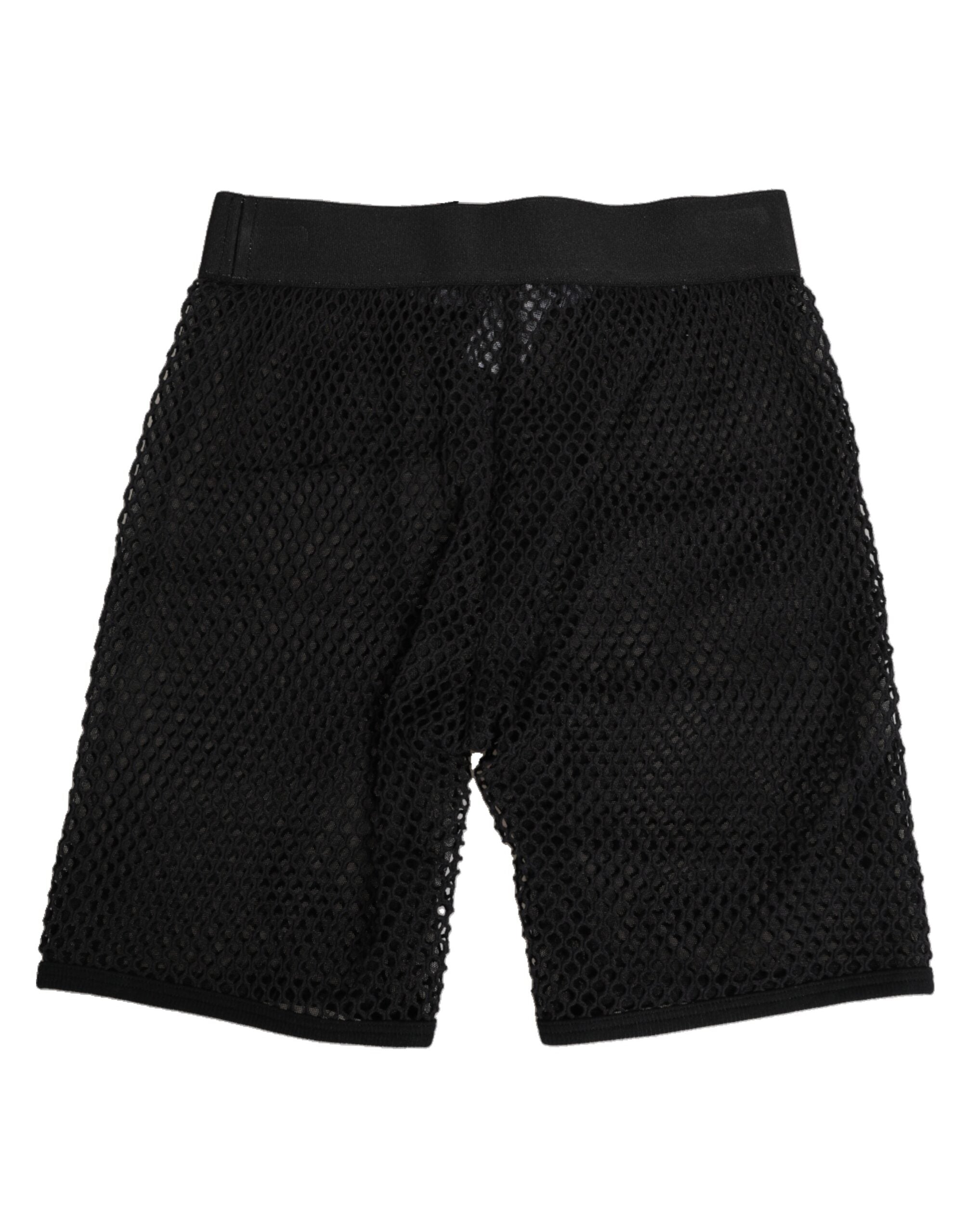 Black Cotton Logo Shorts Midi Trouser Underwear - ventzia
