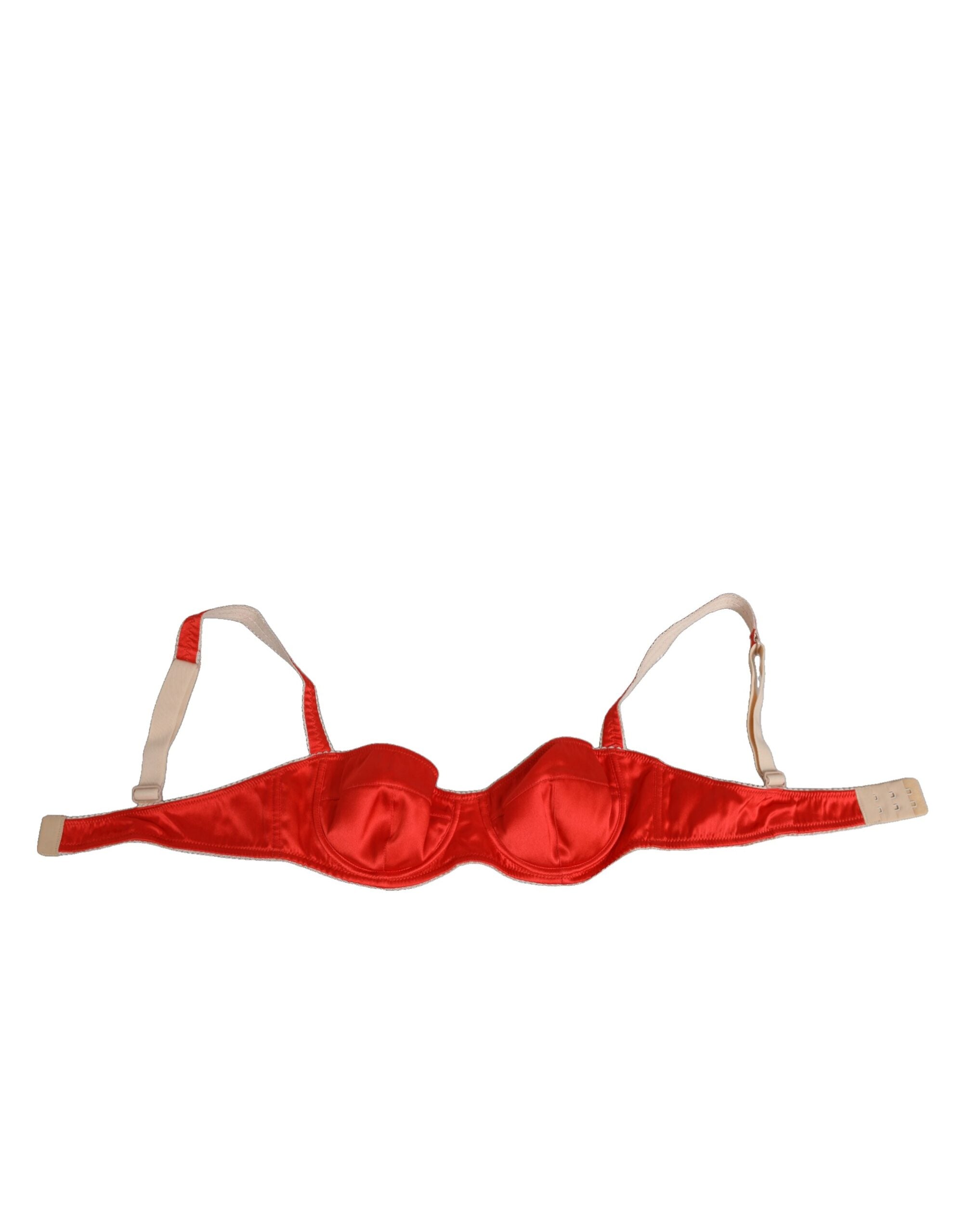 Red Silk Satin Underwire Bra Semi-Pad Underwear - ventzia