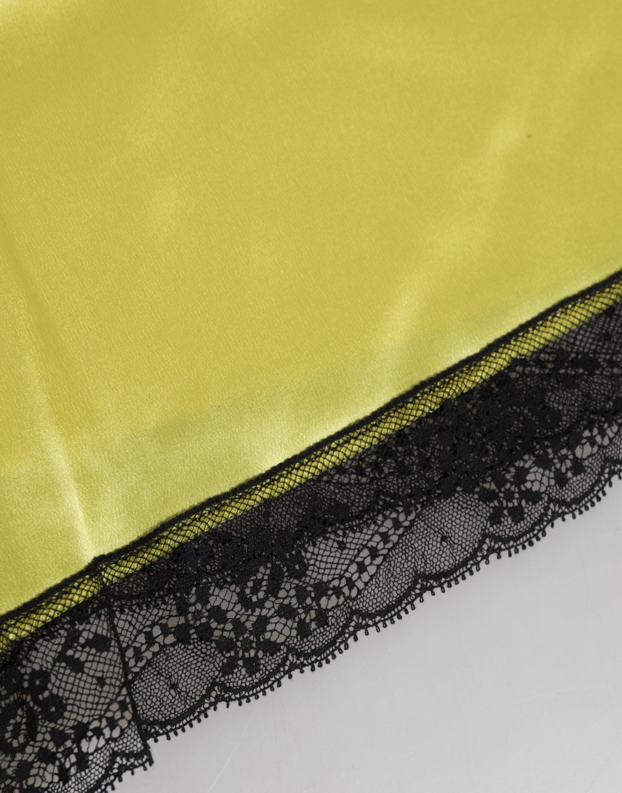 Yellow Satin Silk Mid Waist Underwear Shorts