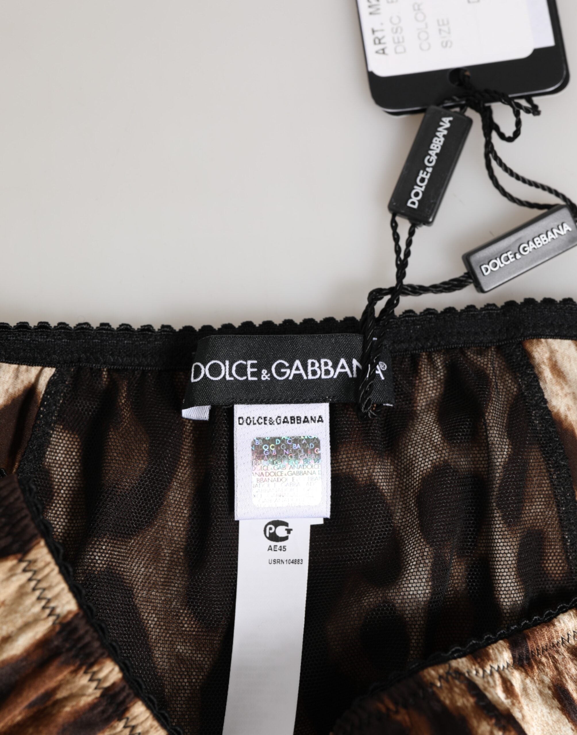 Brown Leopard Silk Mid Waist Panty Underwear