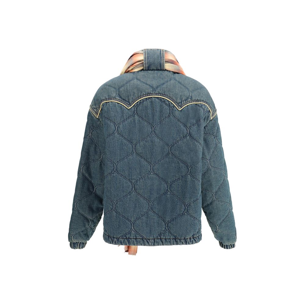 Blue Cotton Denim Jacket - ventzia