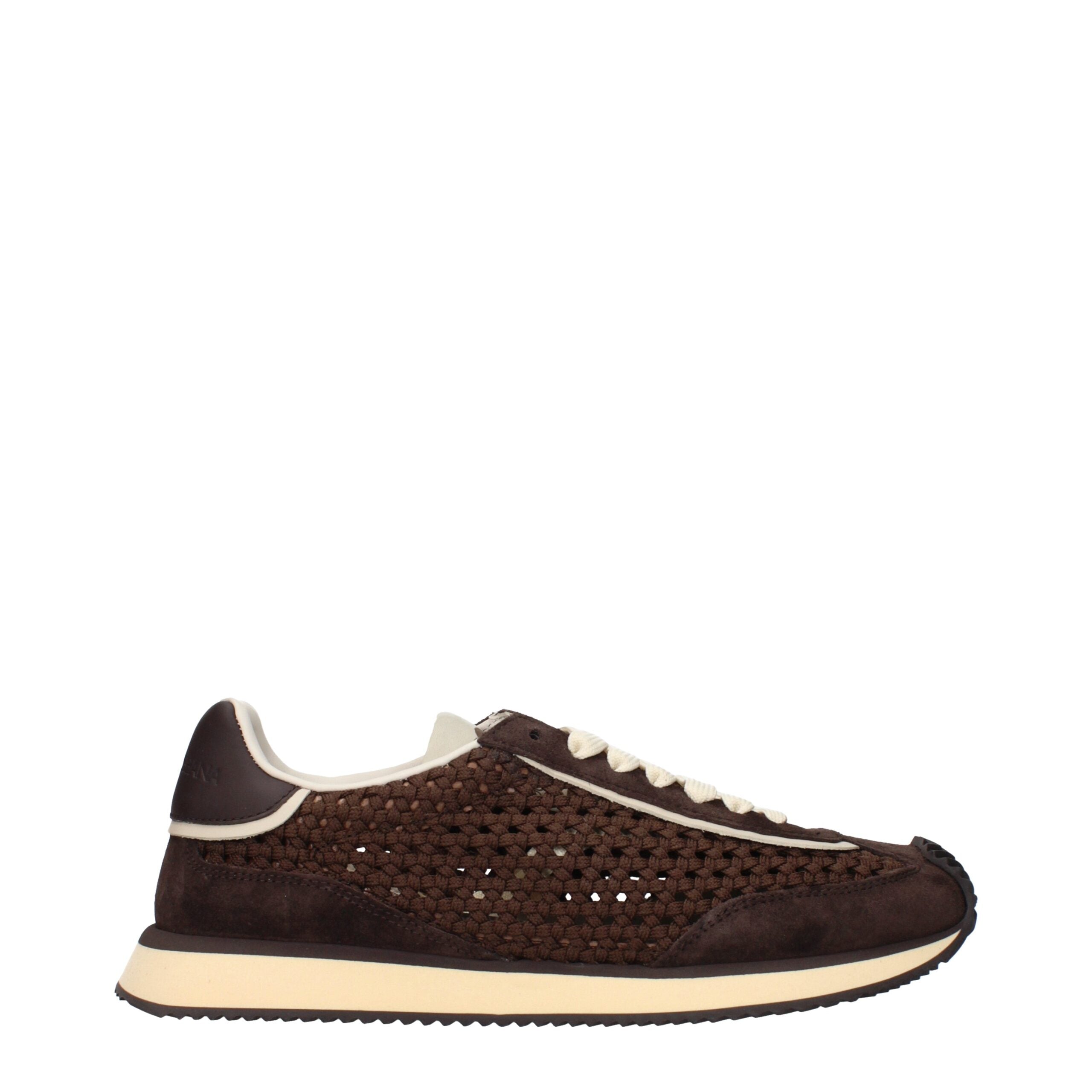 Brown Fabric Low Top Sneakers - ventzia