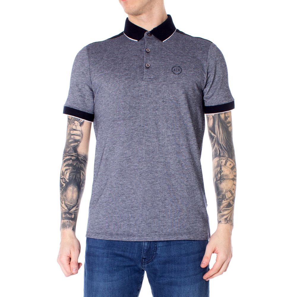 Blue Cotton Polo Shirt - ventzia