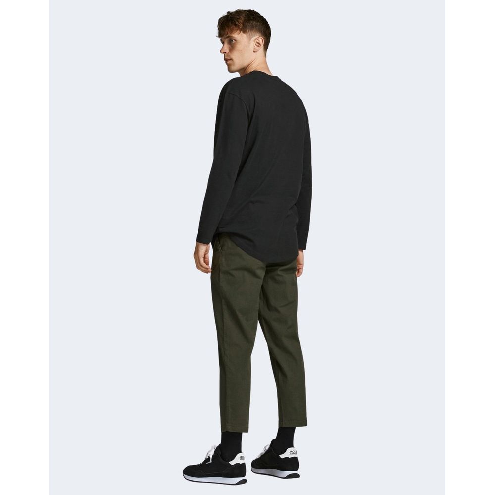 Black Cotton Long Sleeve T-Shirt - ventzia