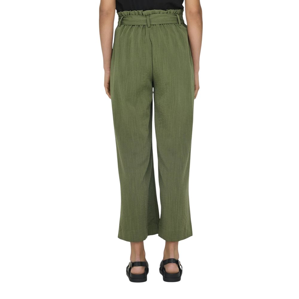 Green Viscose Casual Pants - ventzia