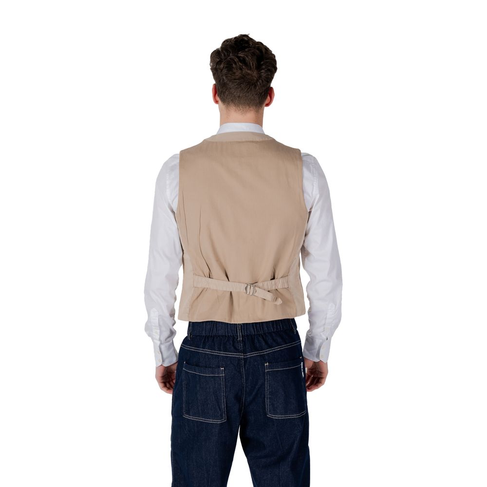 Beige Cotton Waistcoat - ventzia