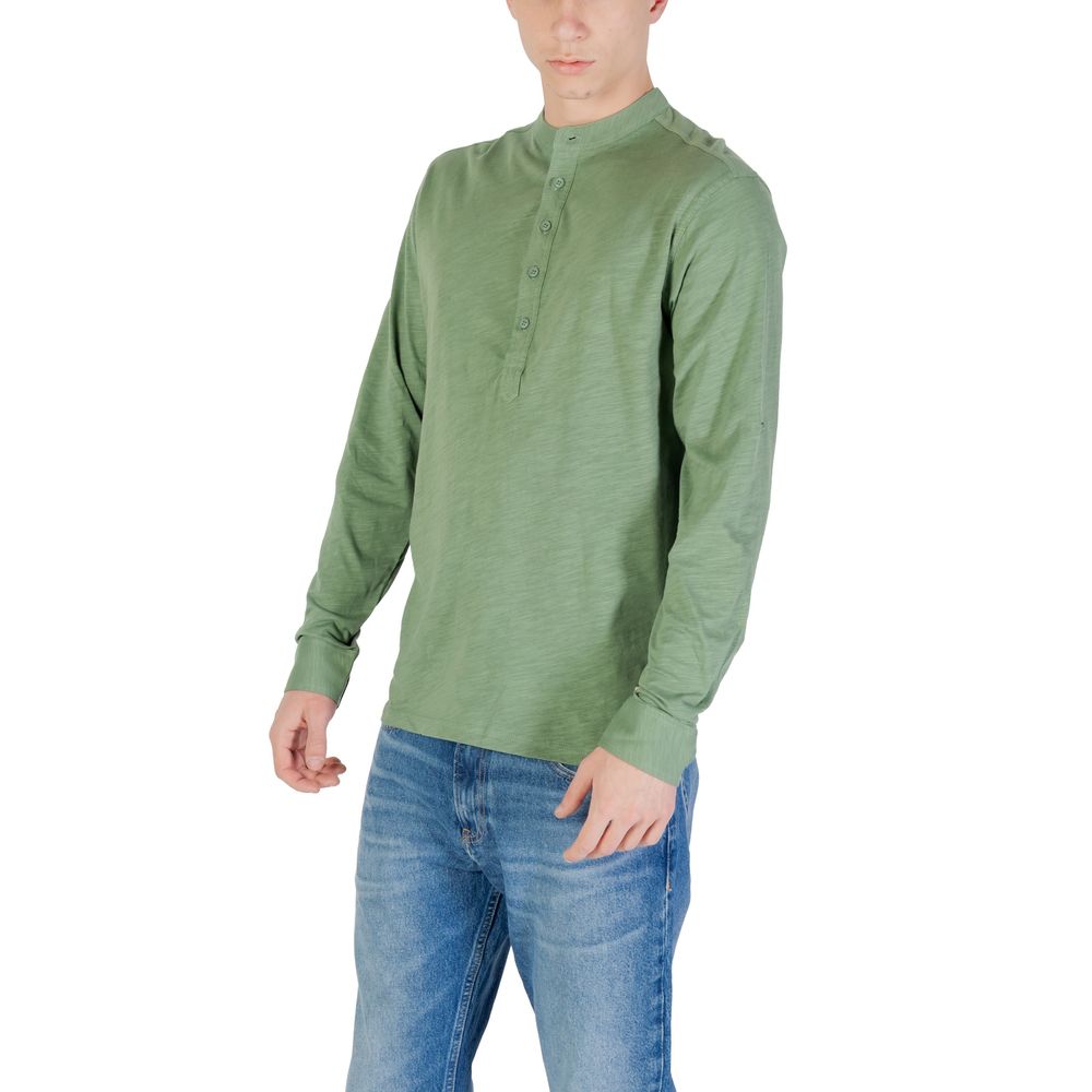 Bicolor Cotton Long Sleeve T-Shirt - ventzia