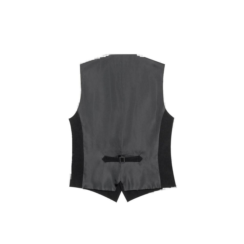 Black Polyester Waistcoat - ventzia