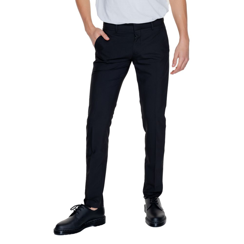 Black Polyester Pant - ventzia