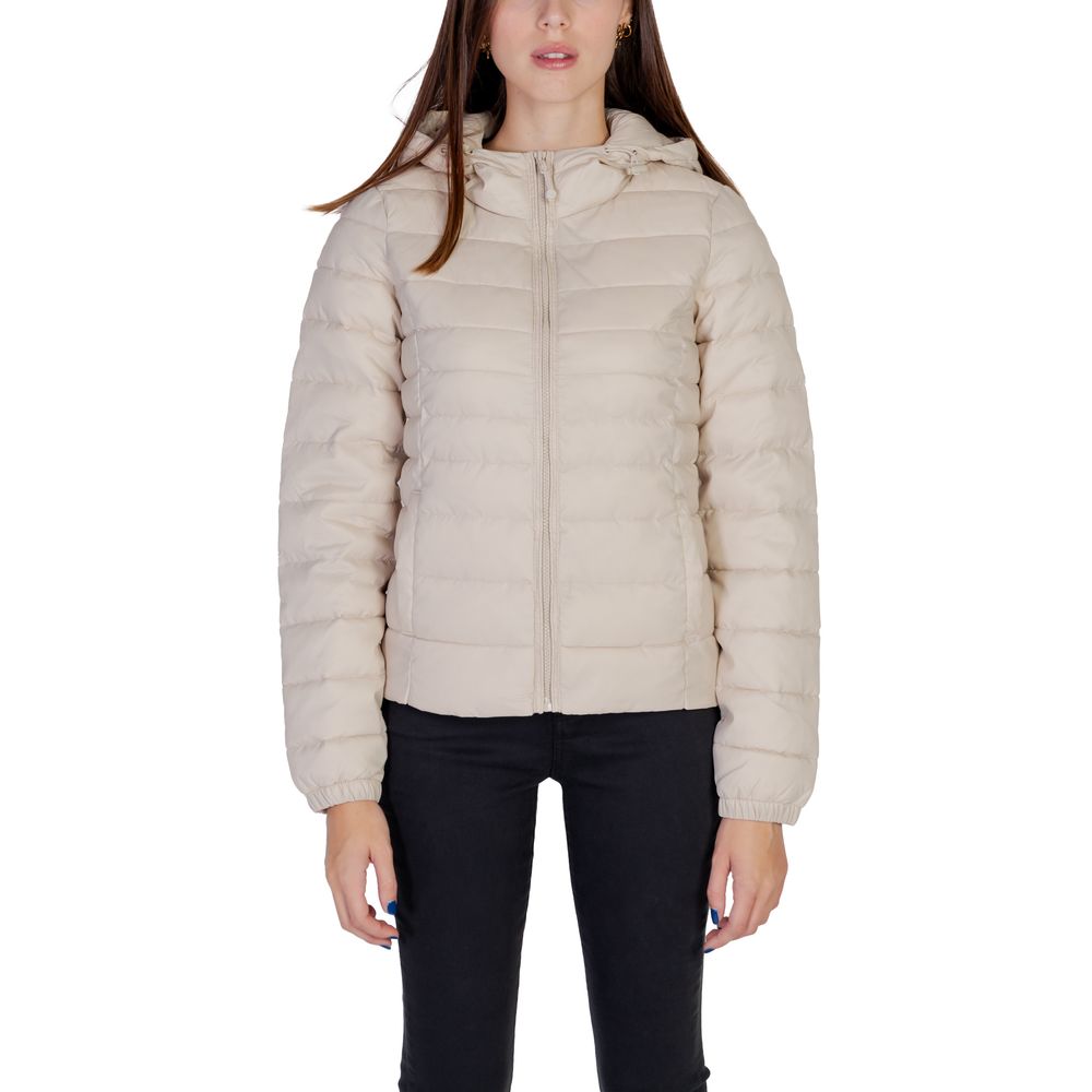 Beige Nylon Jackets & Coat - ventzia