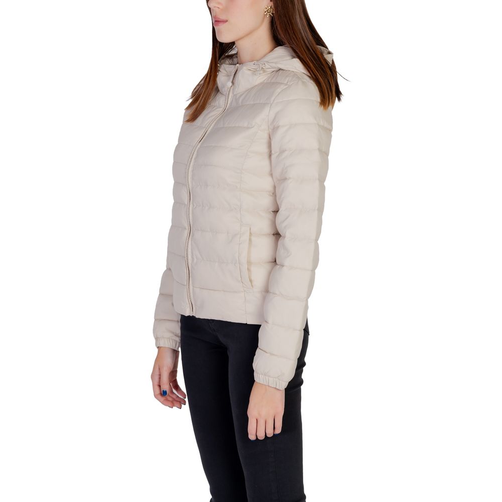 Beige Nylon Jackets & Coat - ventzia