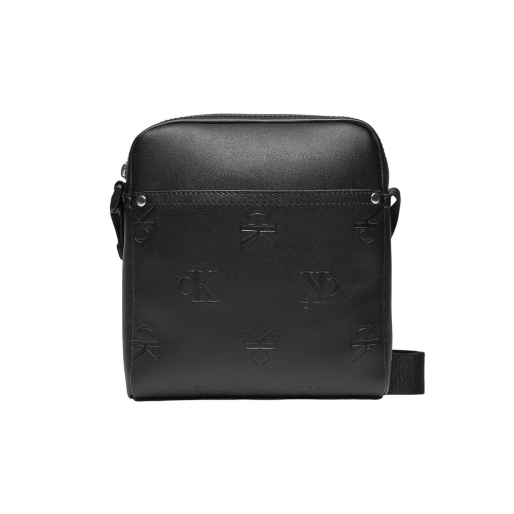 Black Polyethylene Messenger Bag - ventzia