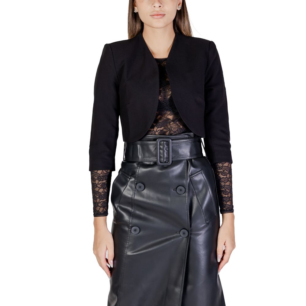 Black Polyester Sweater - ventzia