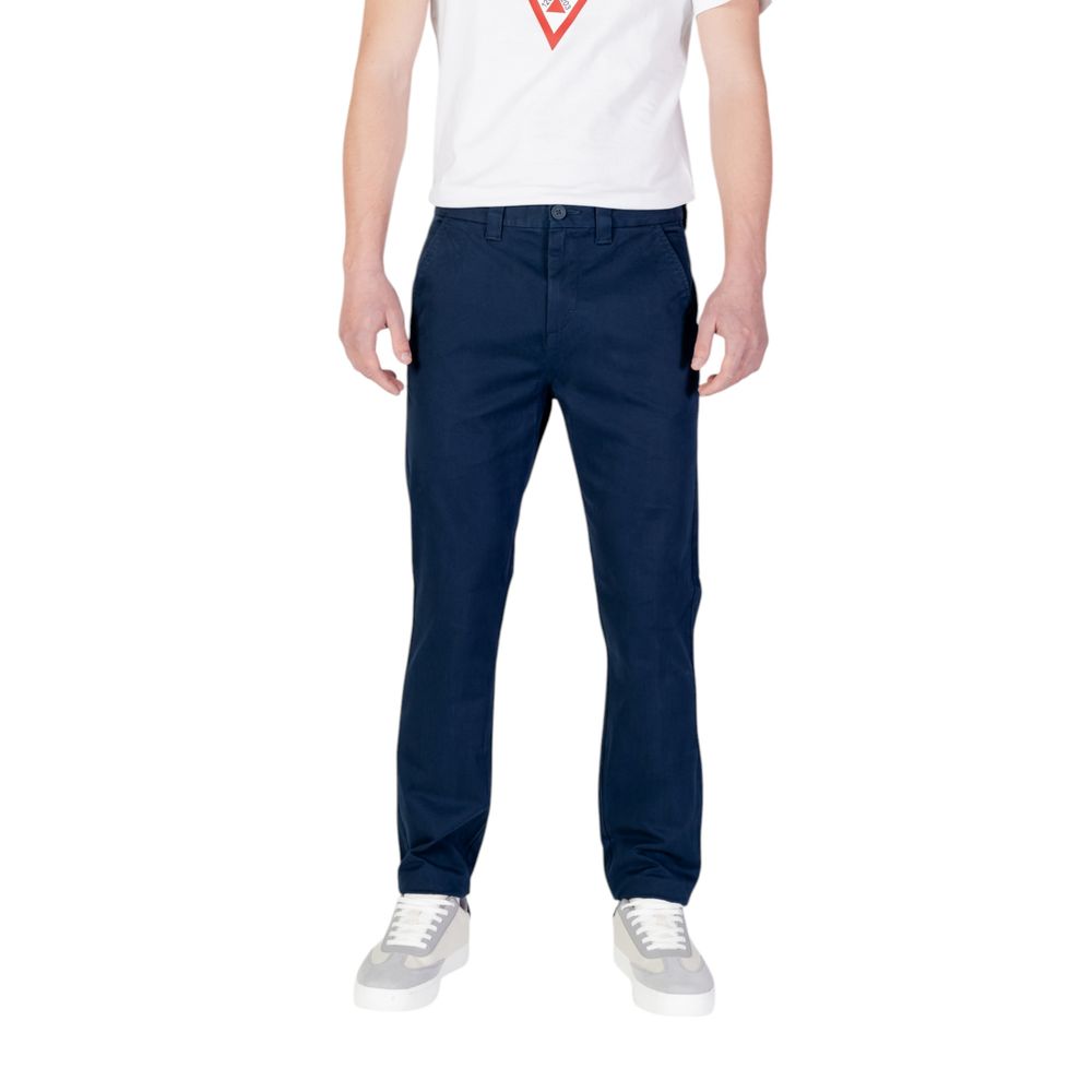 Blue Cotton Skinny Pants - ventzia