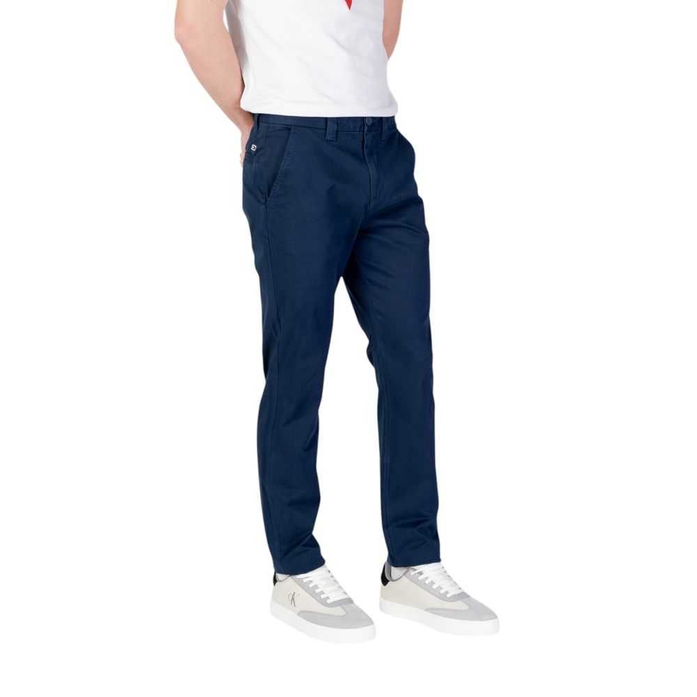 Blue Cotton Skinny Pants - ventzia