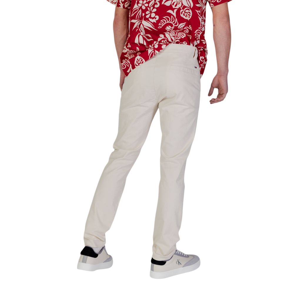 Beige Cotton Skinny Pants - ventzia