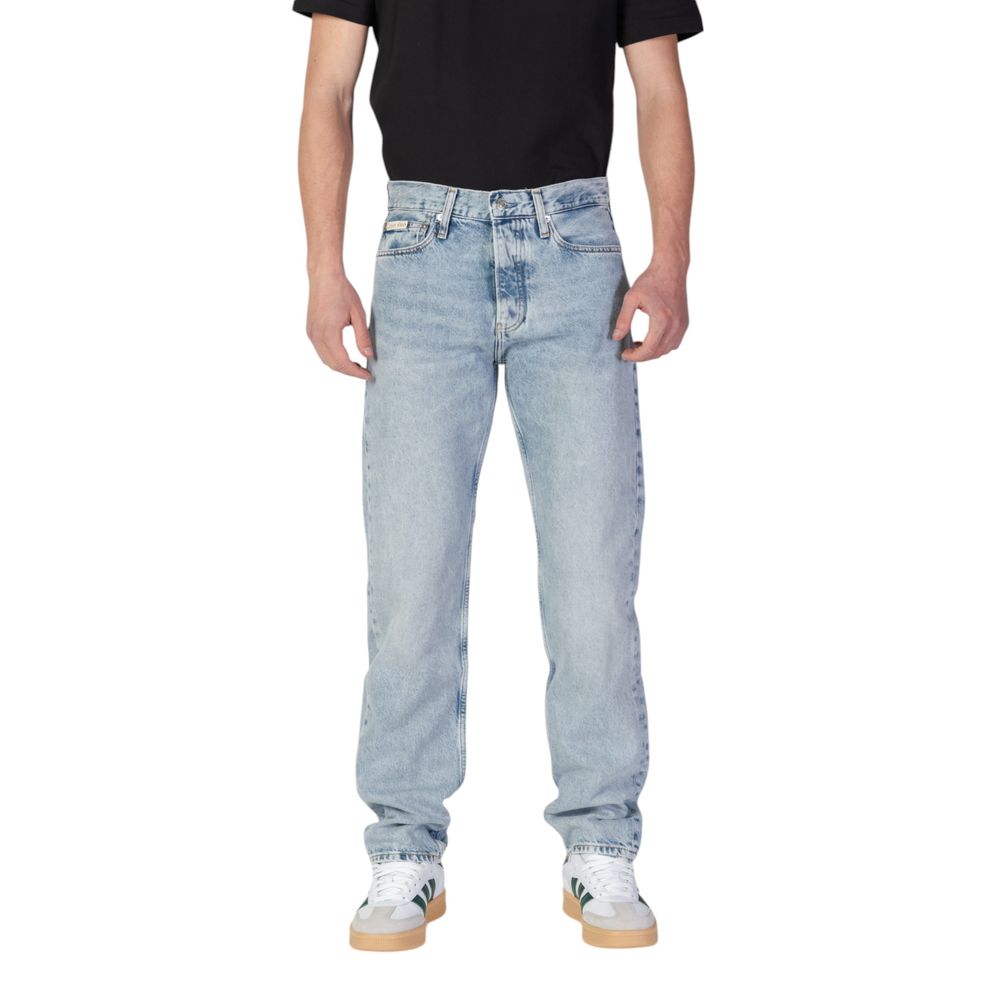 Light Blue Organic Cotton Relaxed Fit Jeans - ventzia