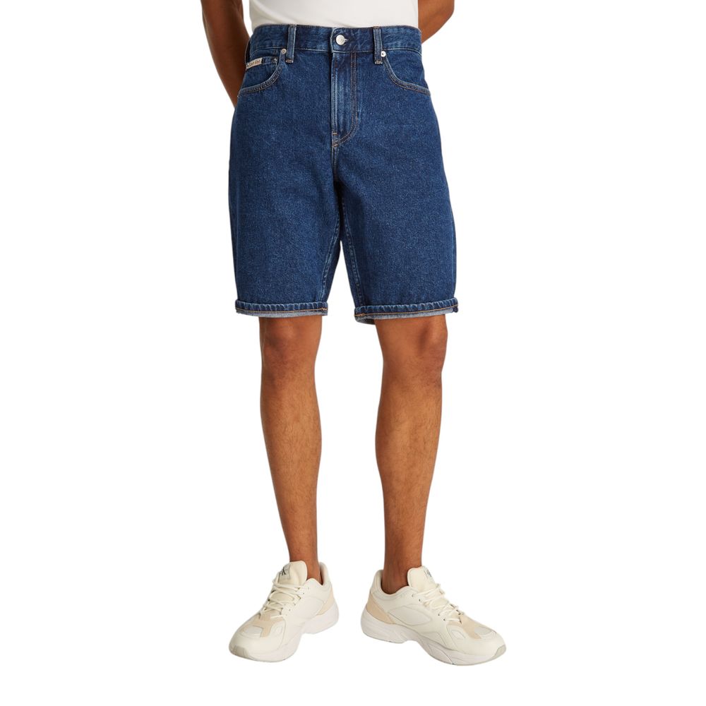 Blue Cotton Bermuda Shorts - ventzia