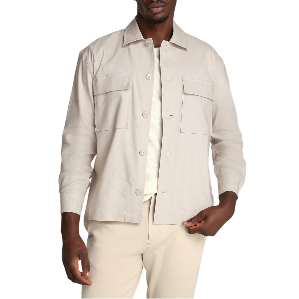 Beige Lyocell Coat - ventzia