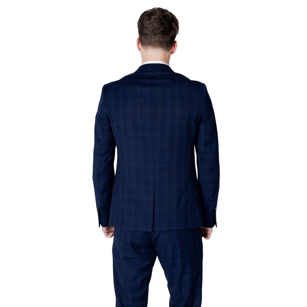 Blue Polyester Blazer - ventzia