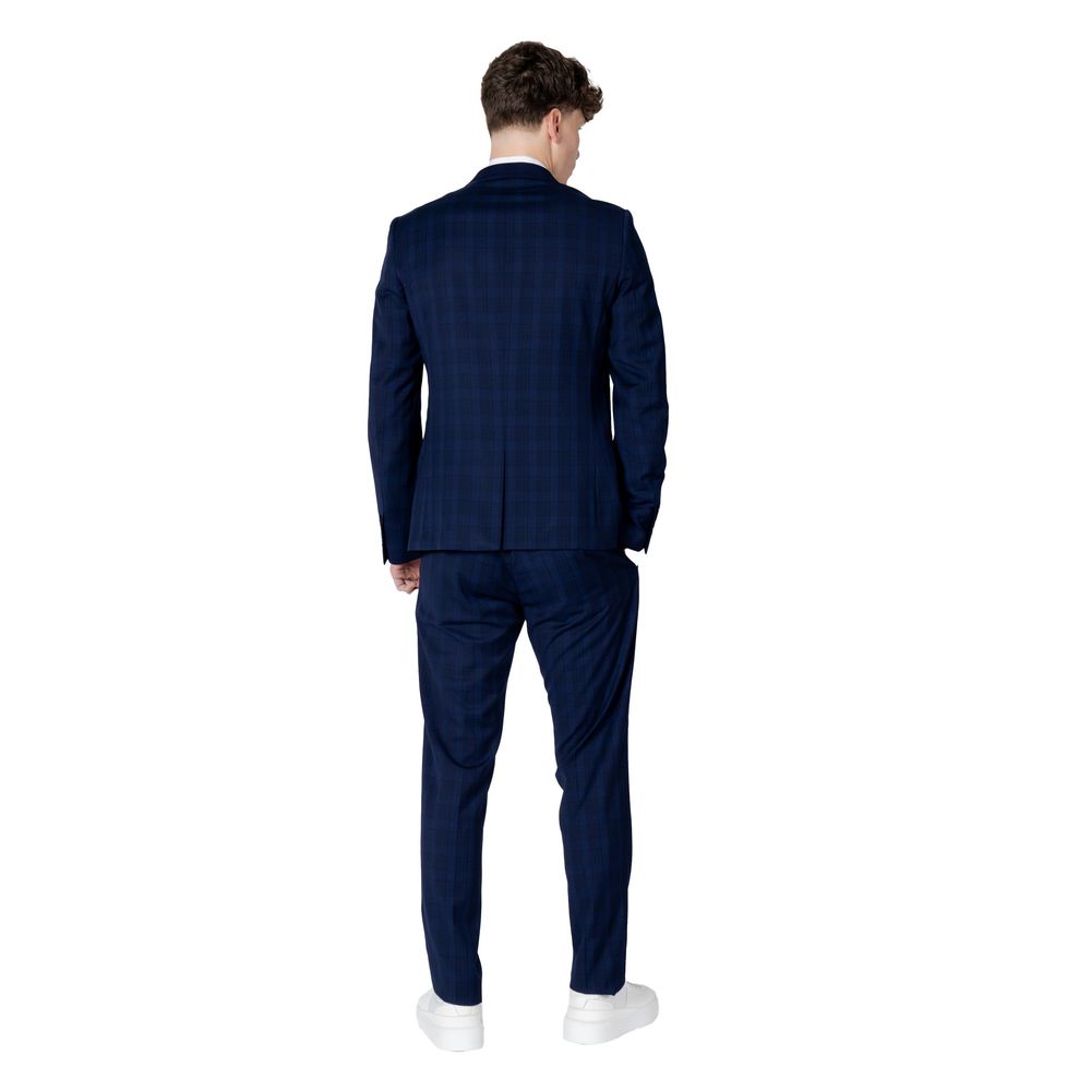 Blue Polyester Blazer - ventzia