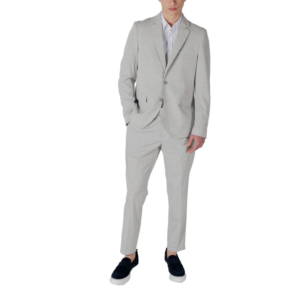 Gray Polyester Blazer - ventzia