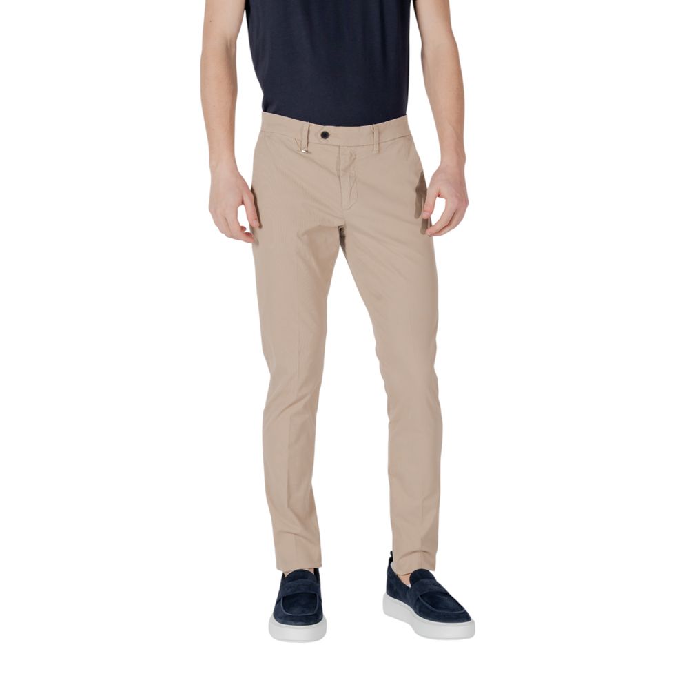 Beige Cotton Skinny Pants - ventzia