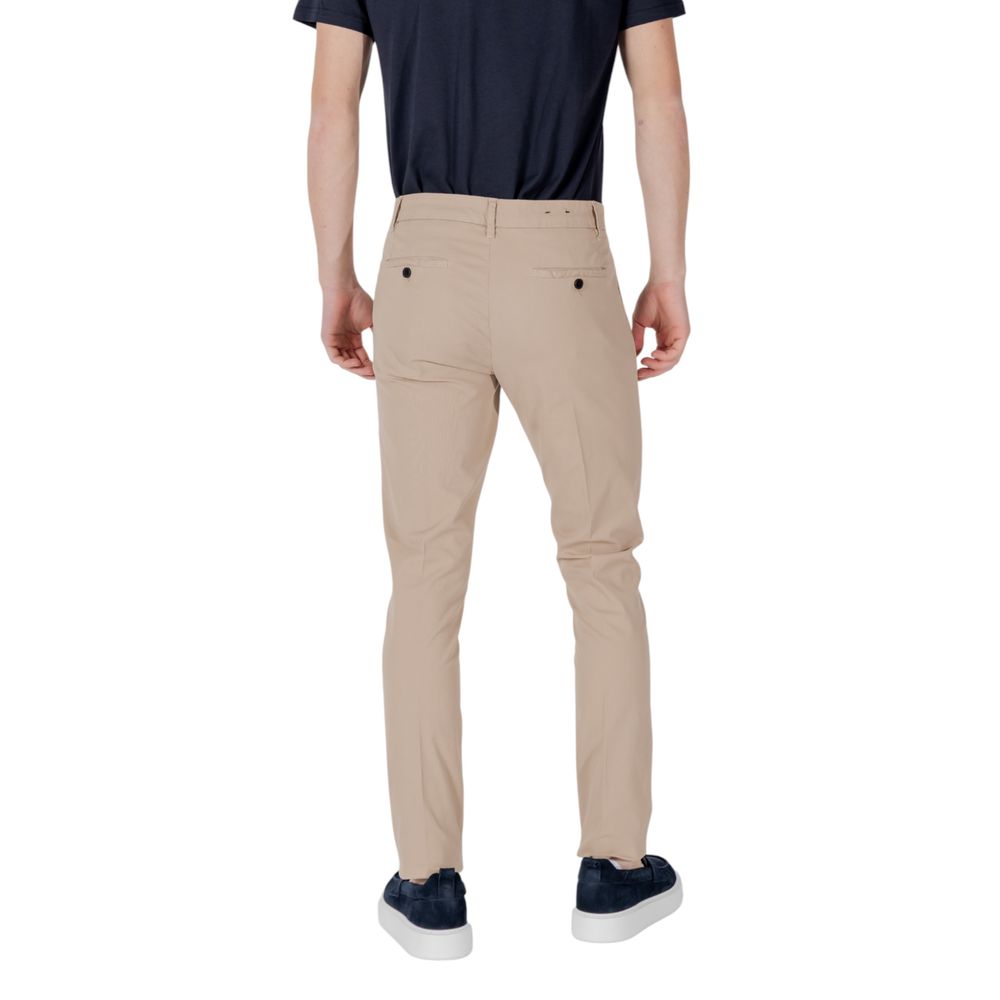 Beige Cotton Skinny Pants - ventzia
