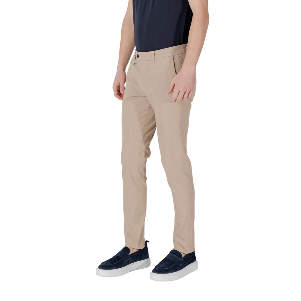 Beige Cotton Skinny Pants - ventzia