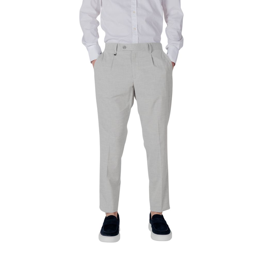 Gray Polyester Pant - ventzia