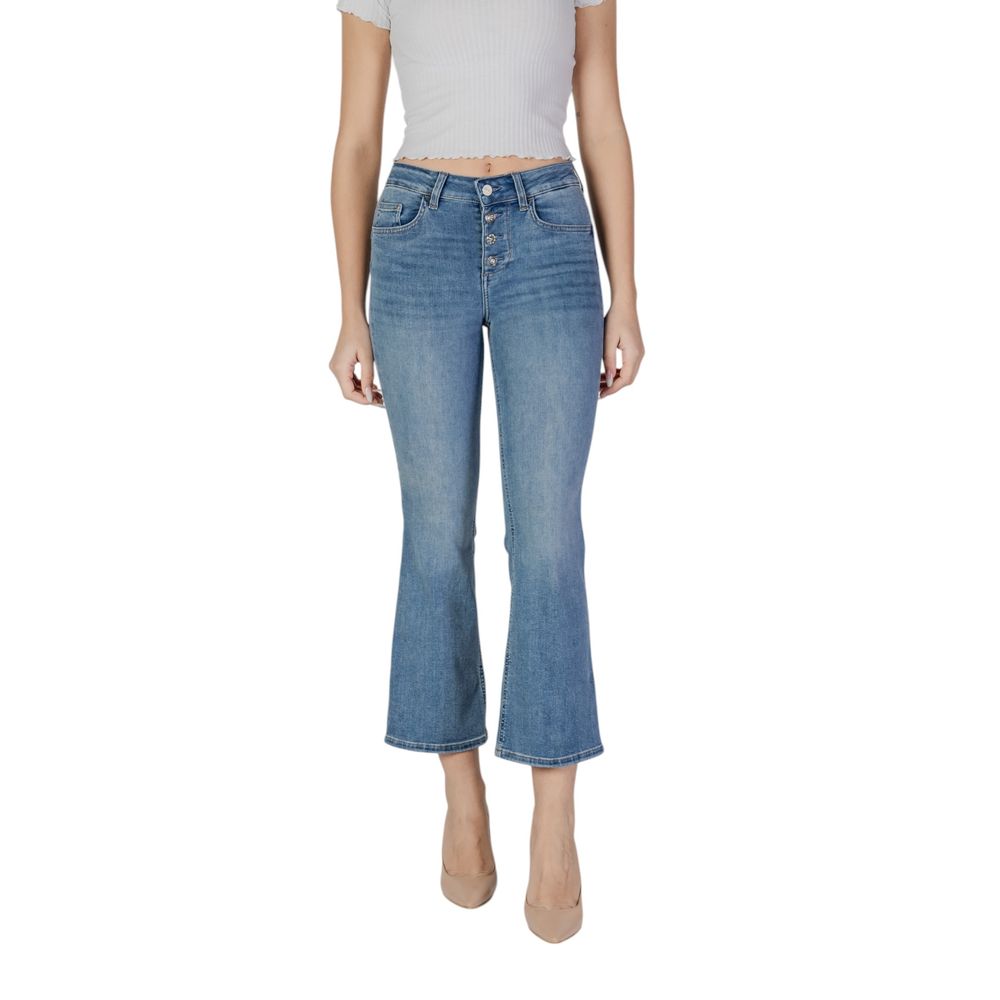 Blue Cotton Bootcut Jeans - ventzia