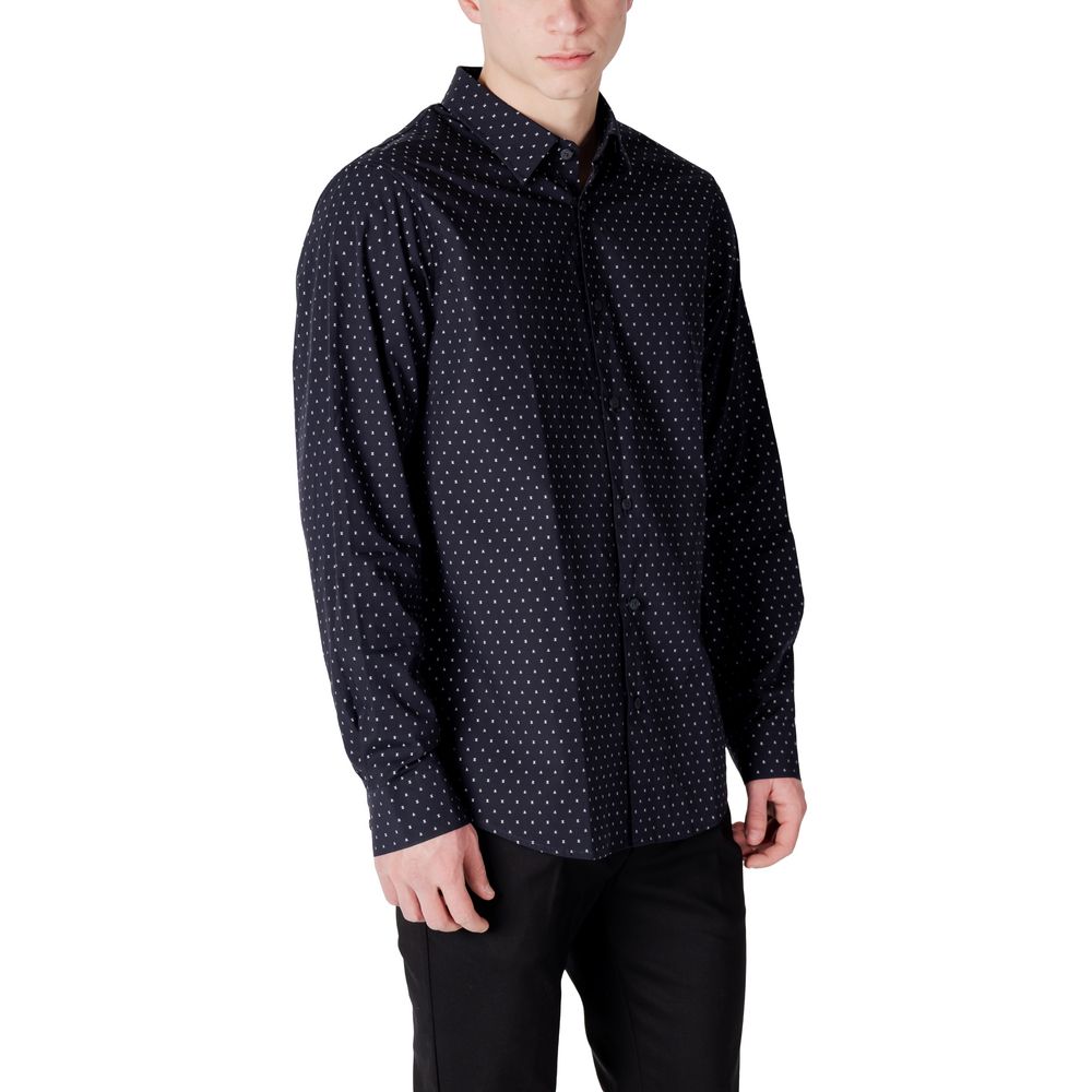 Blue Cotton Pattern Shirt - ventzia