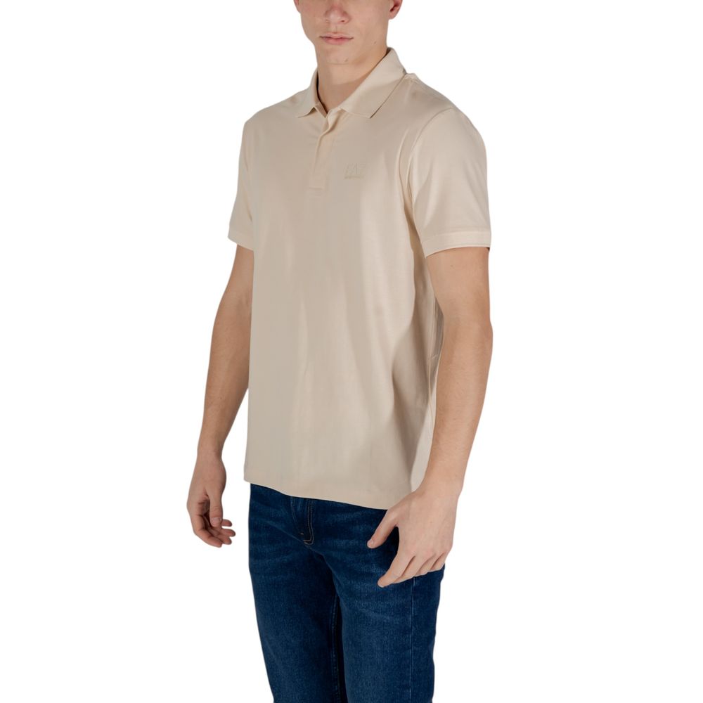 Beige Cotton Polo Shirt - ventzia