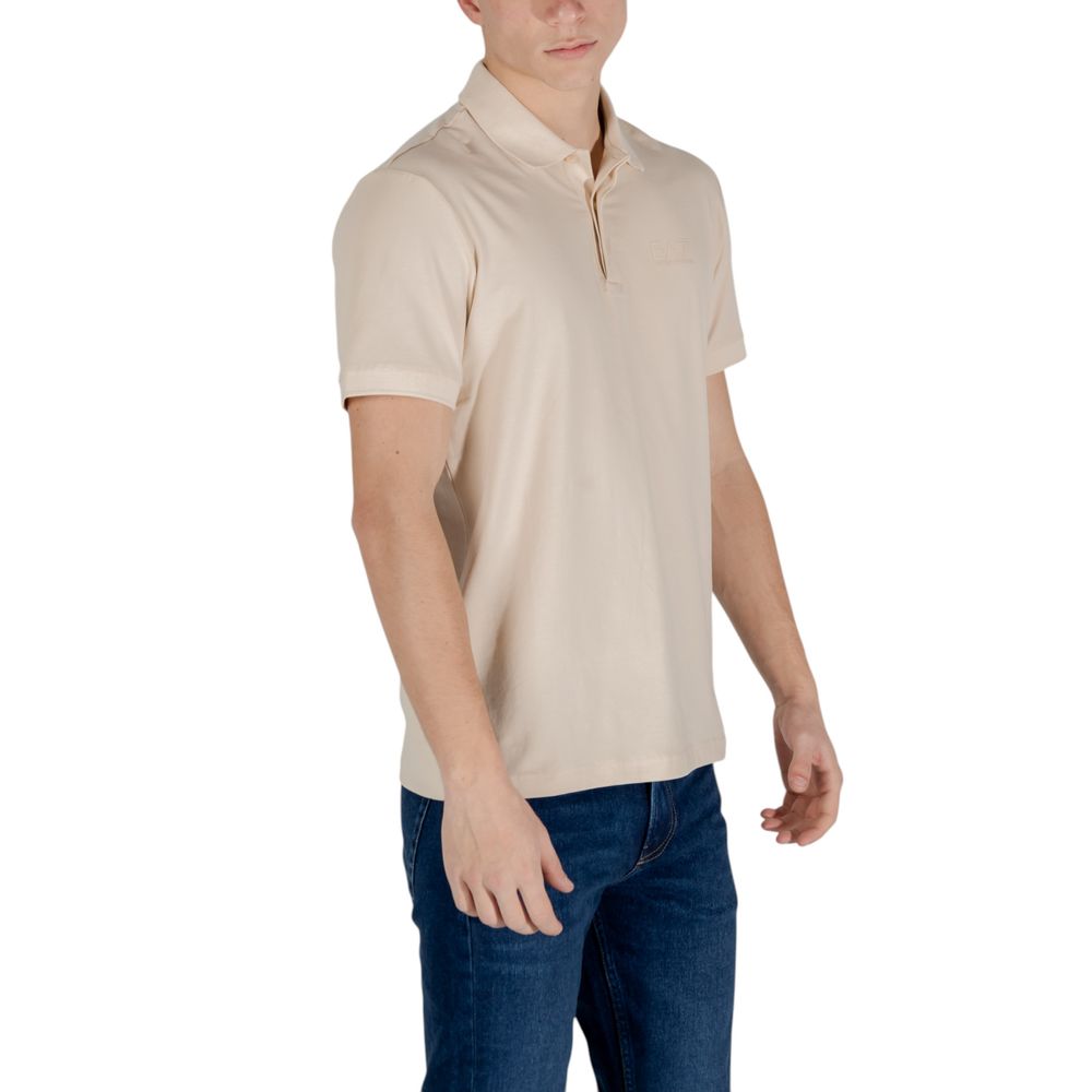 Beige Cotton Polo Shirt - ventzia