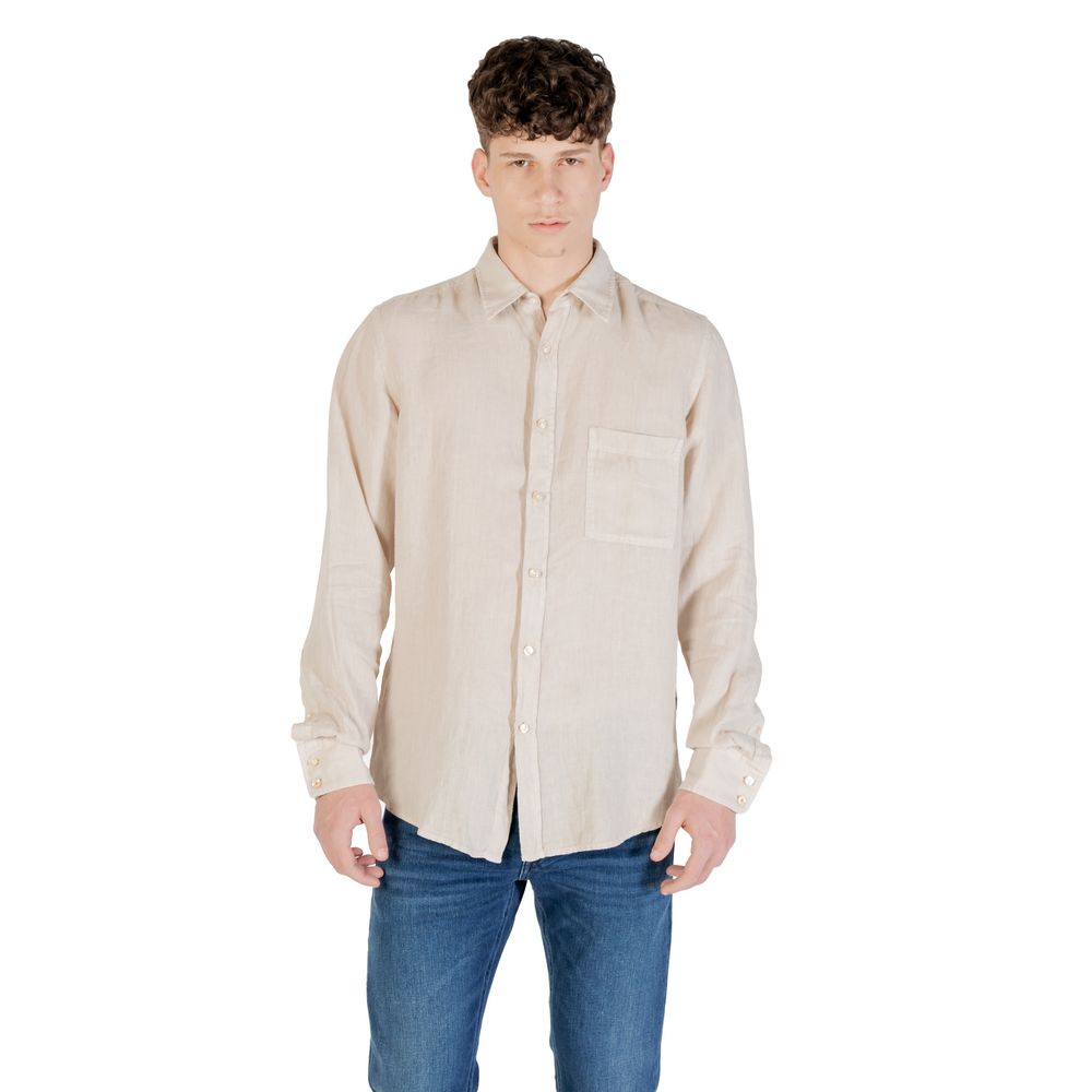 Beige Linen Shirt - ventzia