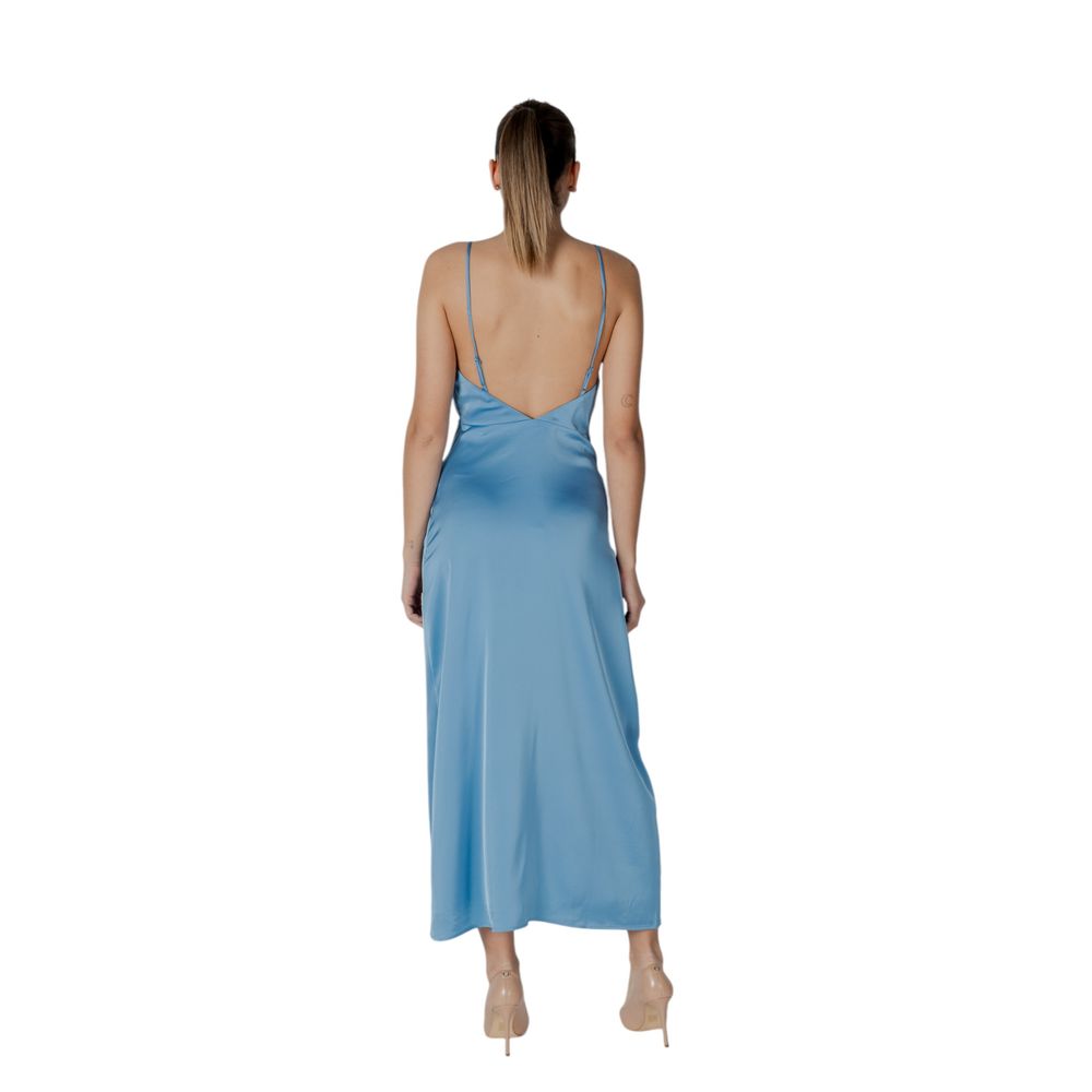 Turquoise Polyester Long Dress - ventzia
