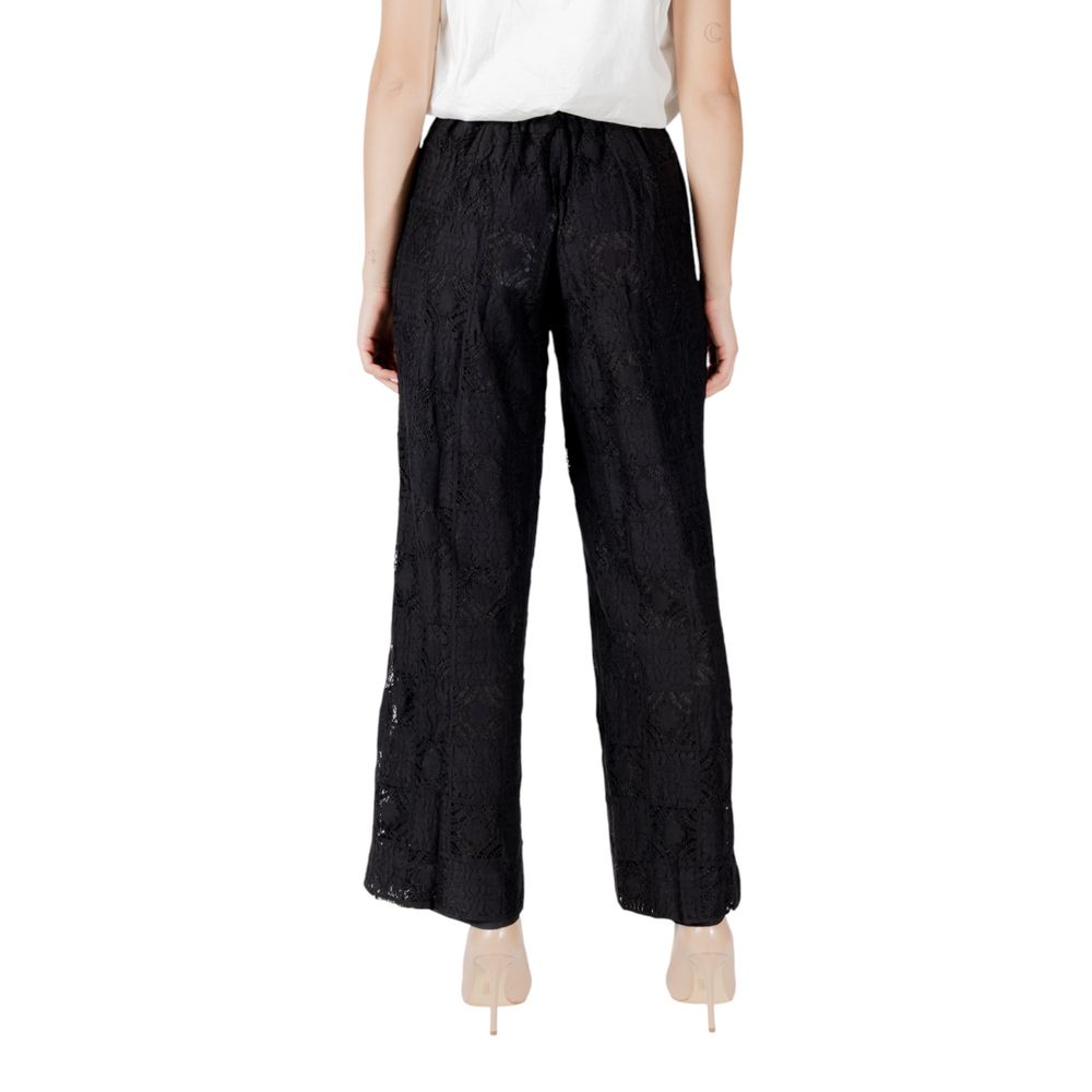 Black Cotton Casual Pants - ventzia