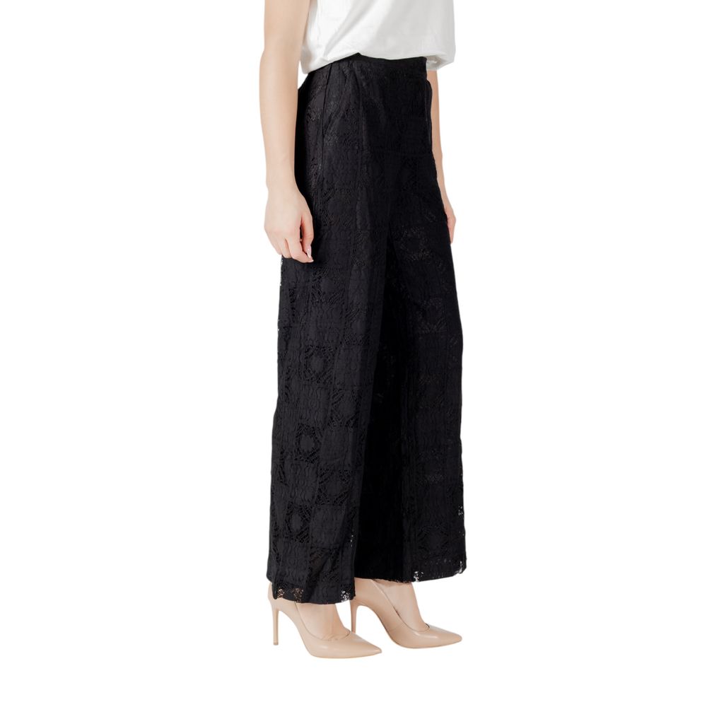 Black Cotton Casual Pants - ventzia