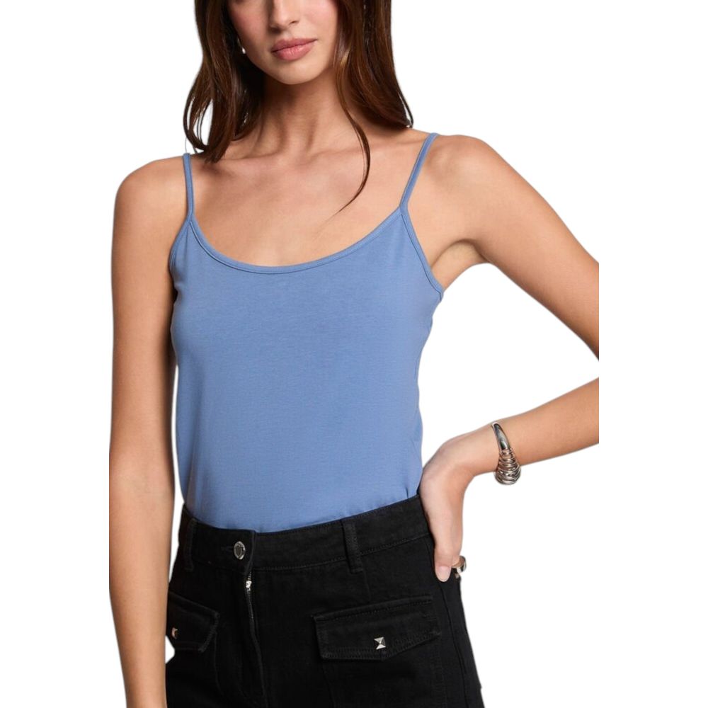 Blue Cotton Tank Tops - ventzia