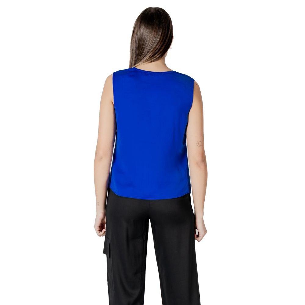 Blue Polyester Tank Tops - ventzia