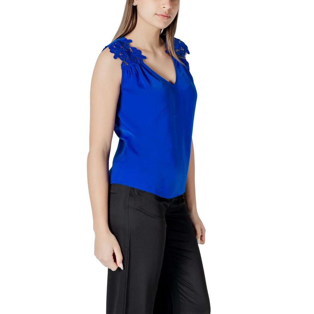 Blue Polyester Tank Tops - ventzia