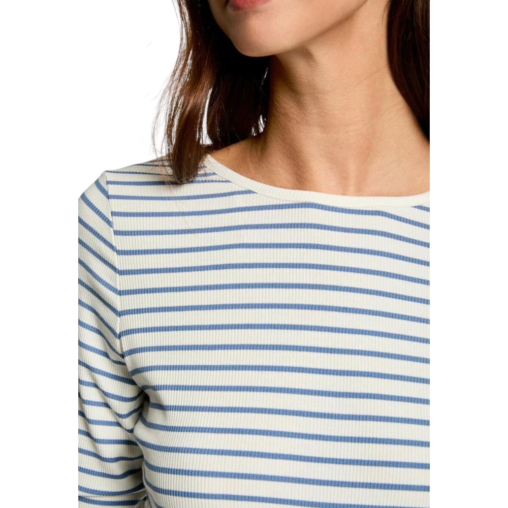 White Viscose Long Sleeve T-Shirt - ventzia