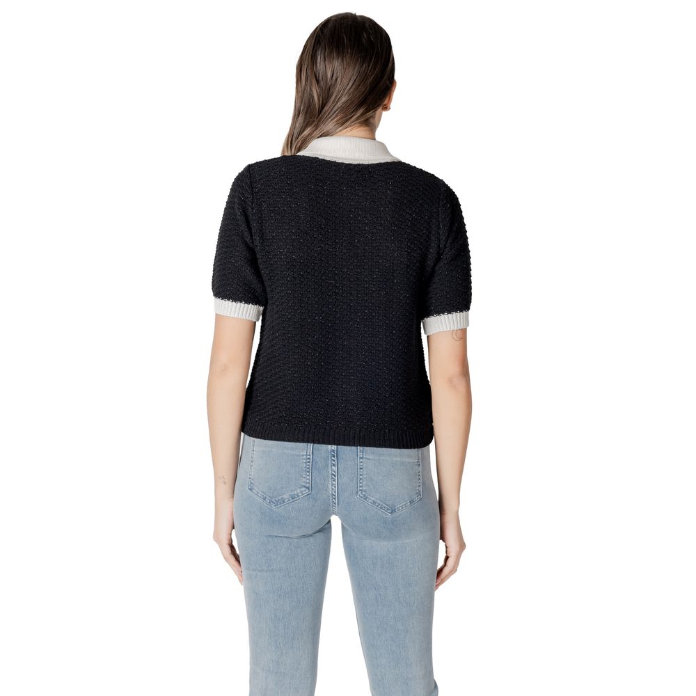 Black Recycled Cotton Sweater - ventzia