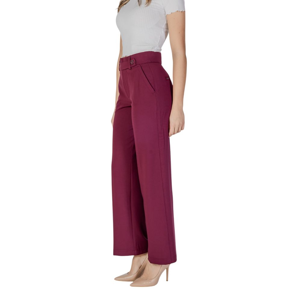 Purple Viscose Casual Pants - ventzia